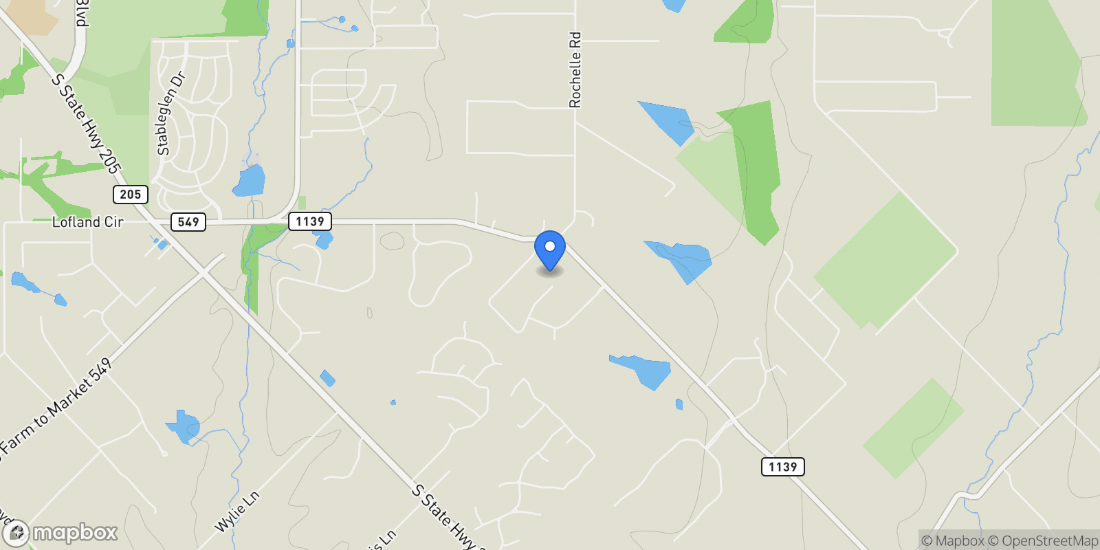 Map showing 104 Harvest Ridge Cove, McLendon Chisholm, TX 75032, Heath, Texas, United States.