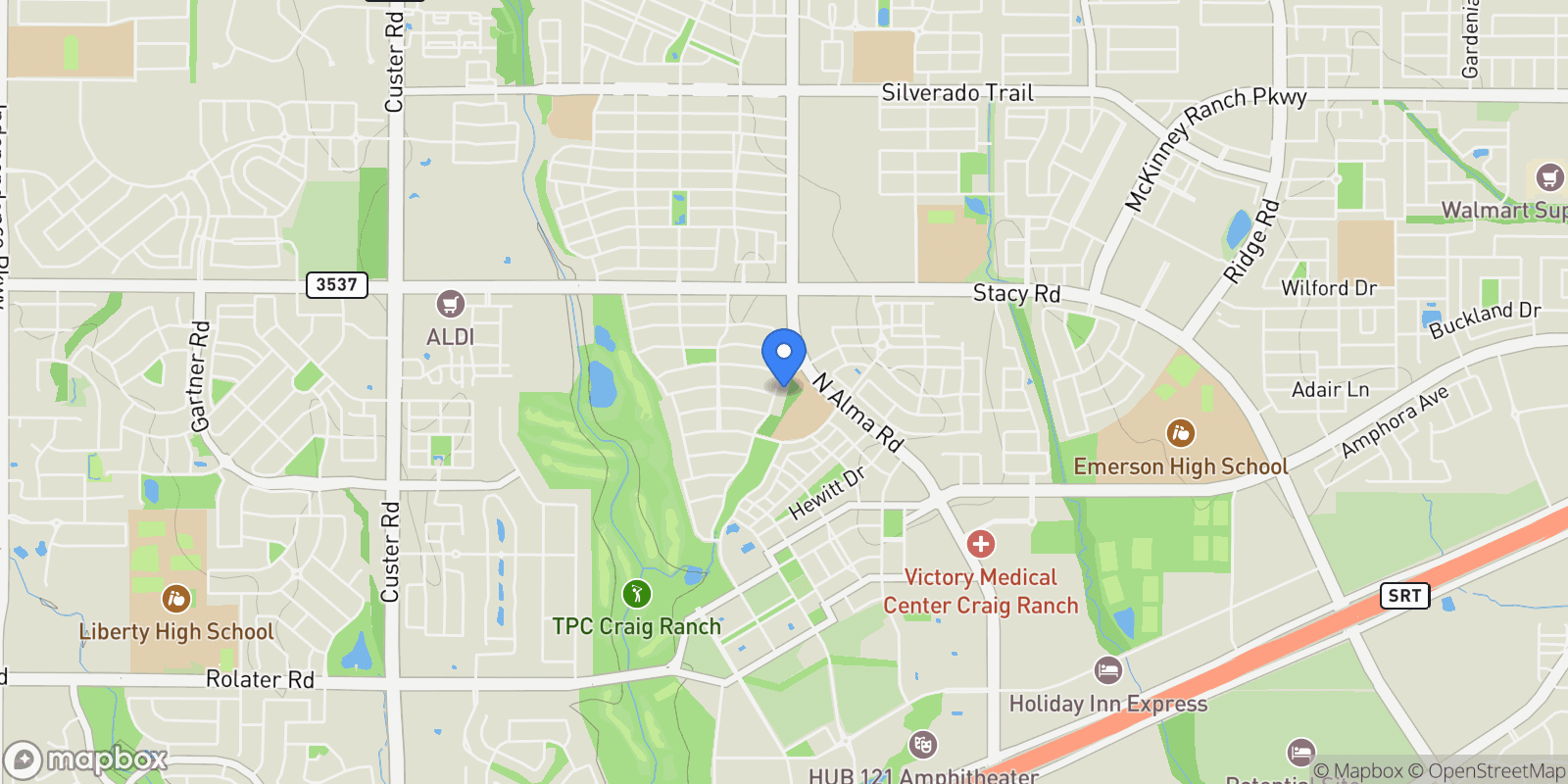 Map showing 5405 Squeezepenny Lane, McKinney, TX 75070, McKinney, Texas, United States.