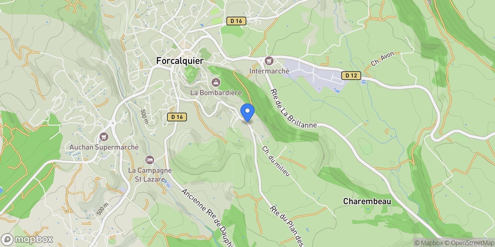 Map showing Forcalquier, Provence-Alpes-Côte d'Azur, France.