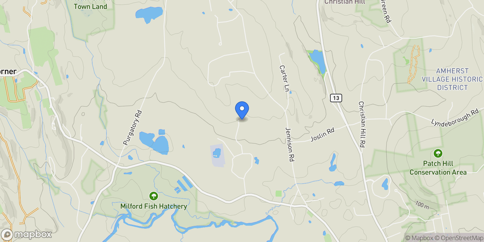 Map showing 51 Singer Brook Road, Milford, NH 03055, Milford, New Hampshire, United States.