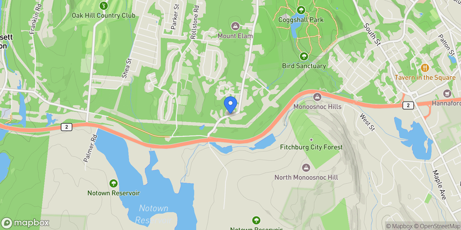 Map showing 837 Mount Elam Rd, Fitchburg, MA 01420, Fitchburg, Massachusetts, United States.