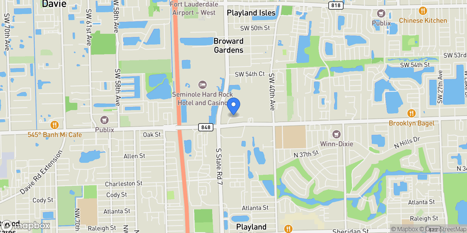 Map showing 5920 SW 45th Way, Dania Beach, FL 33314, Dania Beach, Florida, United States.