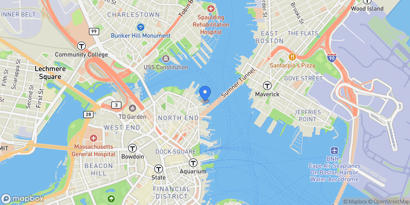 Map showing 4 Battery Wharf Unit 4604, Boston, MA 02109, Boston, Massachusetts, United States.