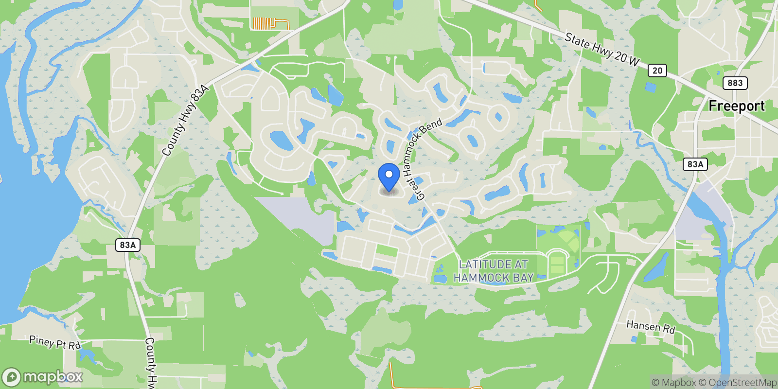 Map showing Freeport, Florida, United States.
