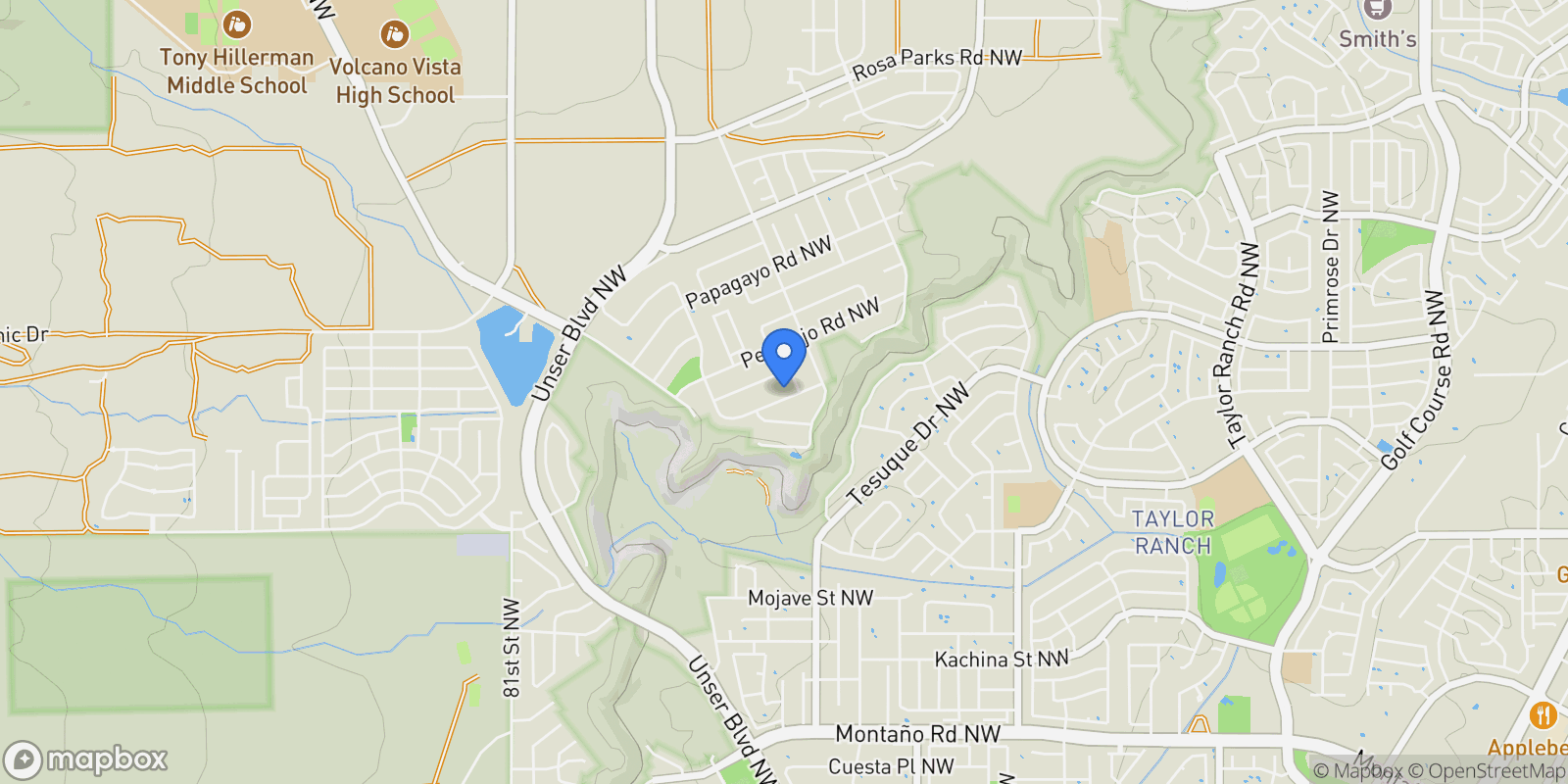 Map showing 6511 Vista Del Prado, Albuquerque, NM 87120, Albuquerque, New Mexico, United States.