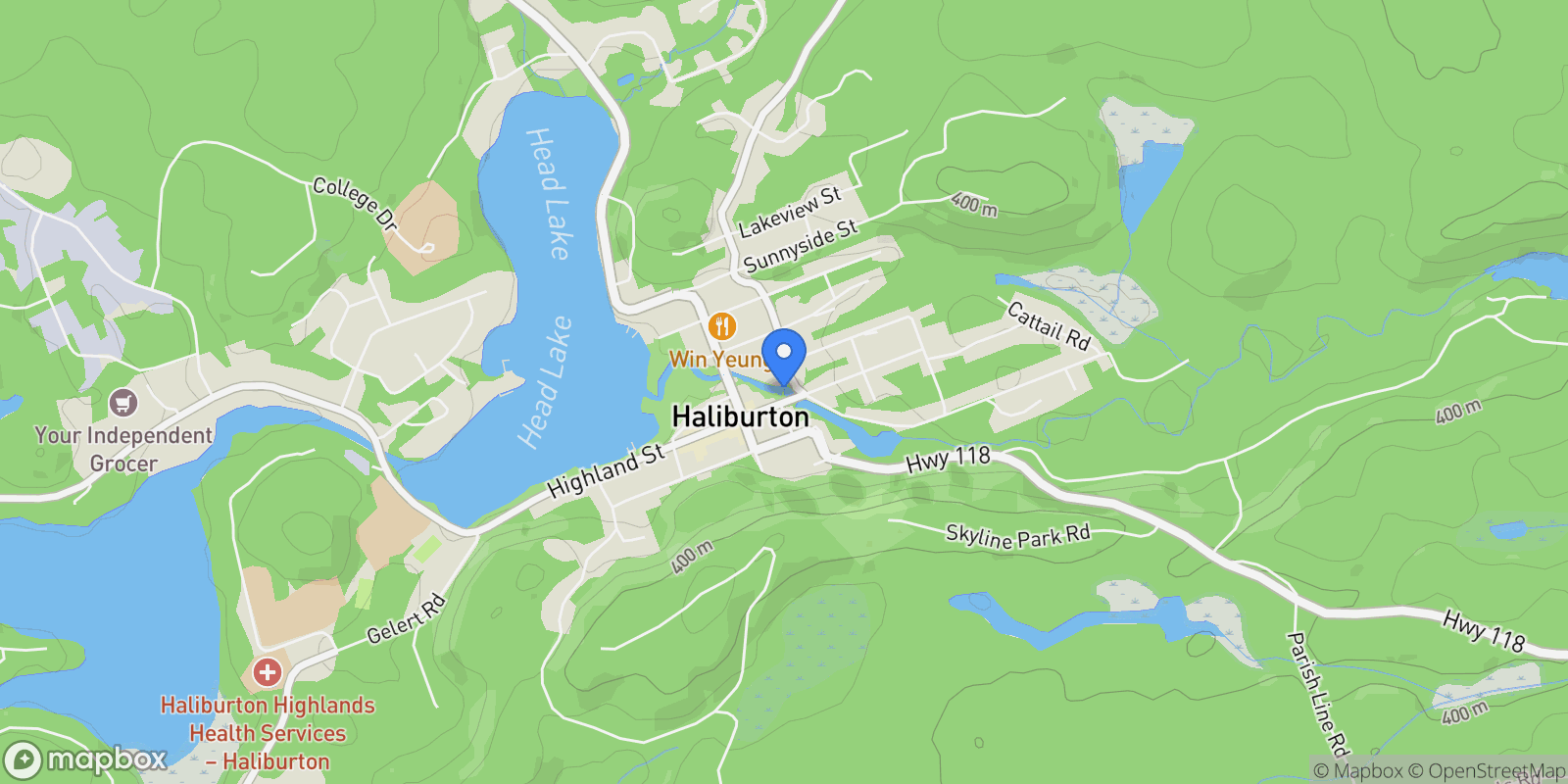 Map showing 1141 & 1123 Nu-Ne Lane, Haliburton, Ontario, Canada.