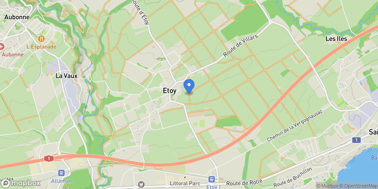 Map showing Etoy, Vaud, Switzerland.
