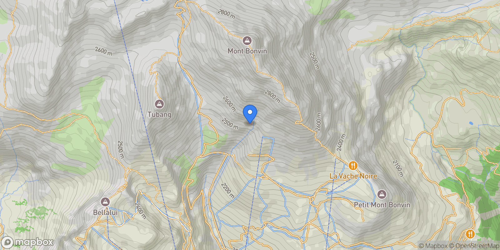 Map showing Crans-Montana, Valais, Switzerland.