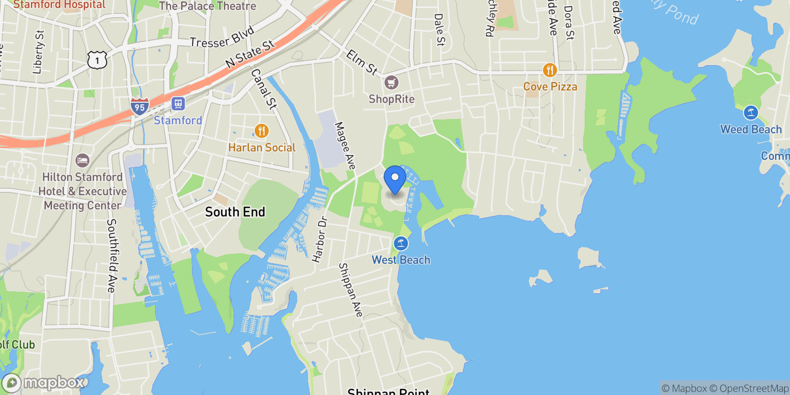 Map showing 61 Seaview Avenue #Apt 55, Stamford, Connecticut, United States.