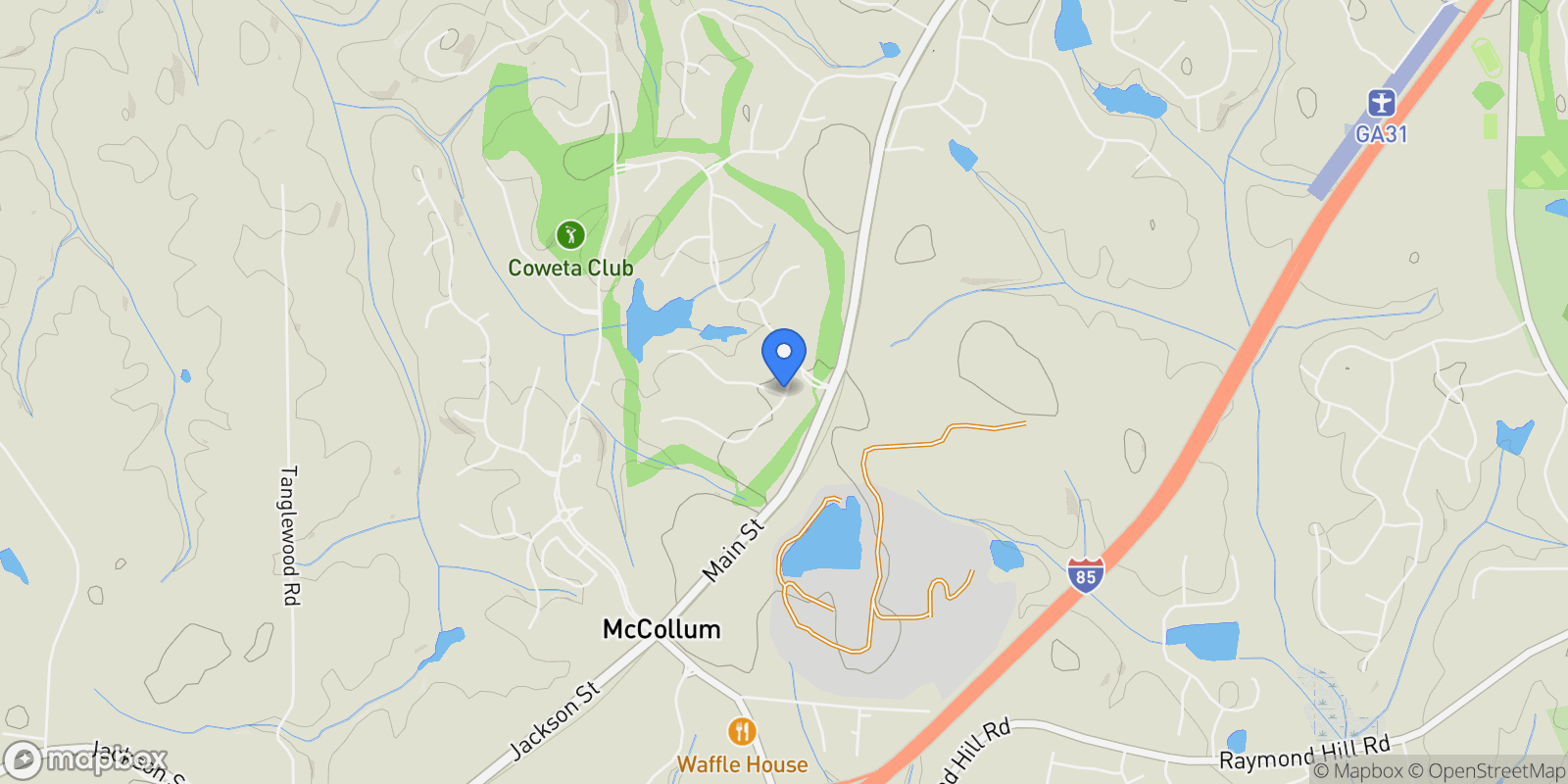 Map showing 15 Greenridge Way, Newnan, GA 30265, Newnan, Georgia, United States.