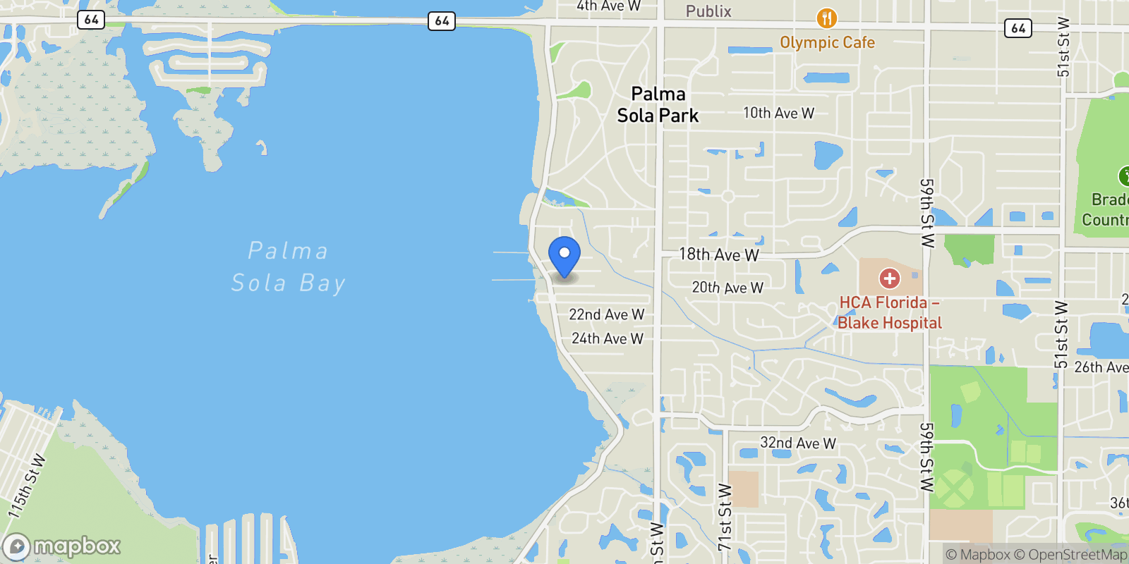 Map showing 8009 20th Place W, Bradenton, FL 34209, Bradenton, Florida, United States.