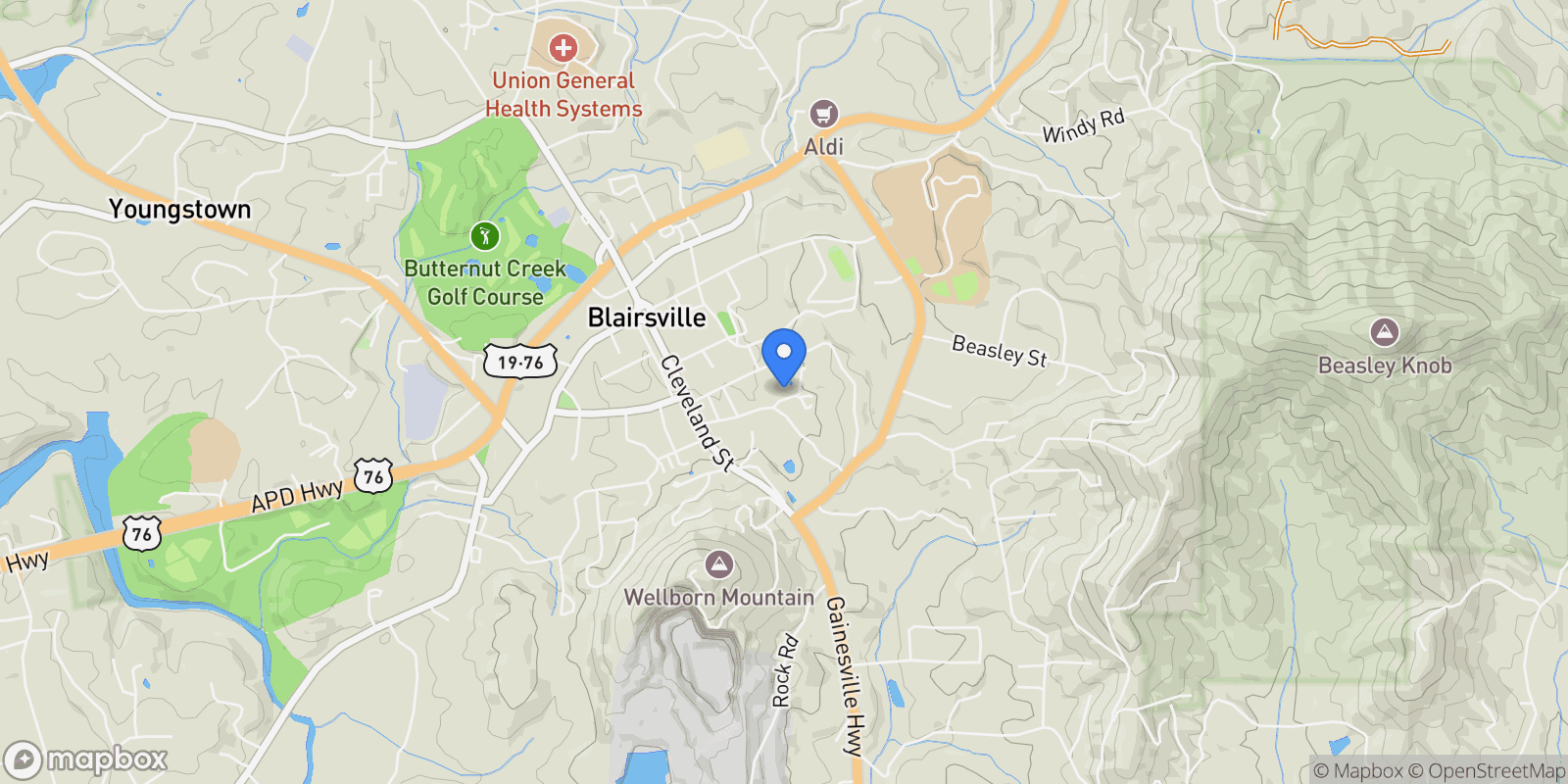Map showing 30 Small Street, Blairsville, GA 30512, Blairsville, Georgia, United States.