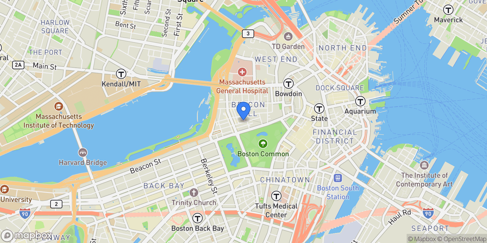 Map showing 41 Chestnut St, Boston, MA 02108, Boston, Massachusetts, United States.
