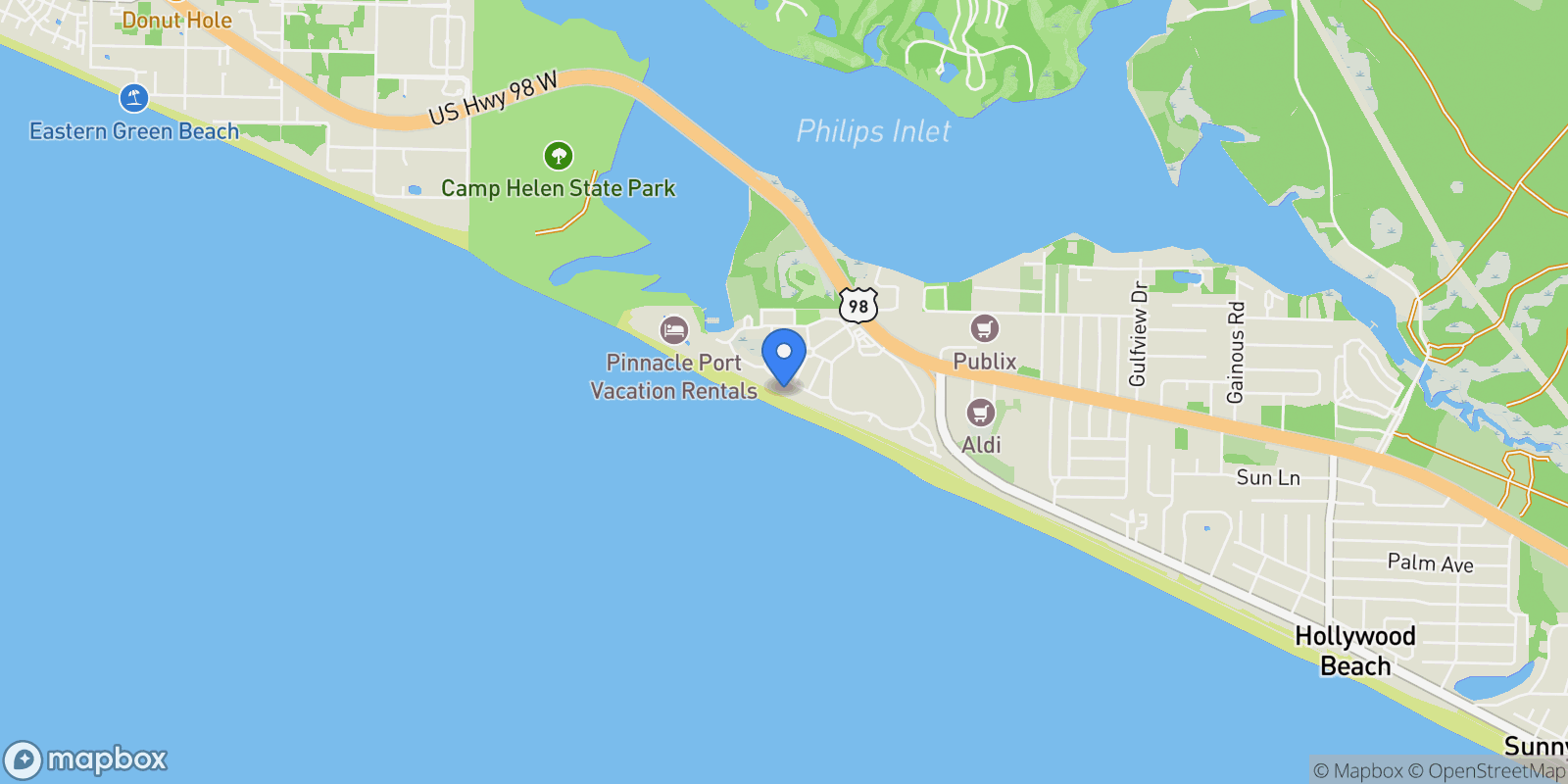 Map showing Rosemary Beach, Florida, United States.