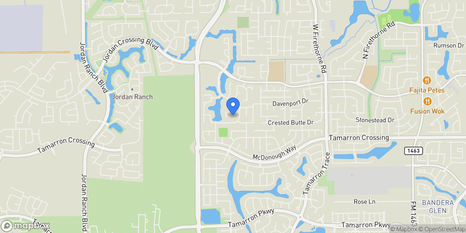 Map showing 29503 Beech Tree Bend, Katy, Texas, United States.