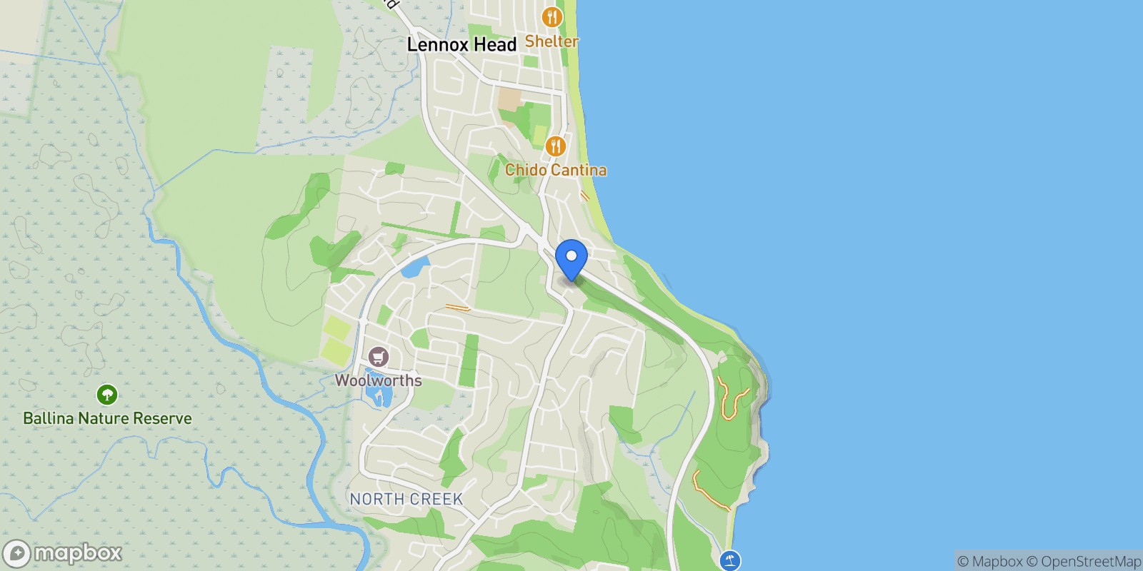 Map showing 11 Henderson Place, Byron Bay, NSW, Lennox Head, New South Wales, Australia.