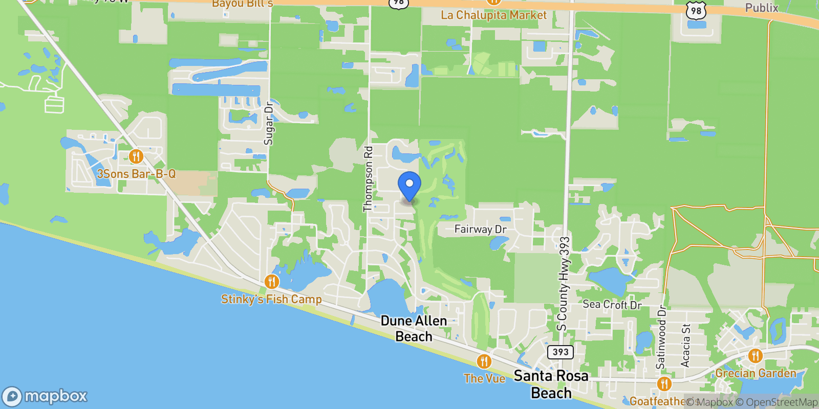 Map showing Santa Rosa Beach, Florida, United States.