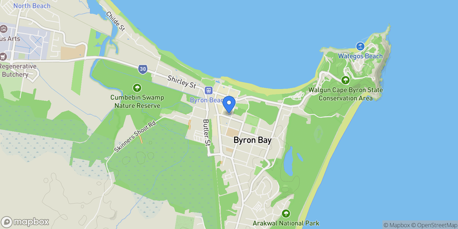 Map showing 5/9 Marvell Street, Byron Bay, NSW, Byron Bay, New South Wales, Australia.