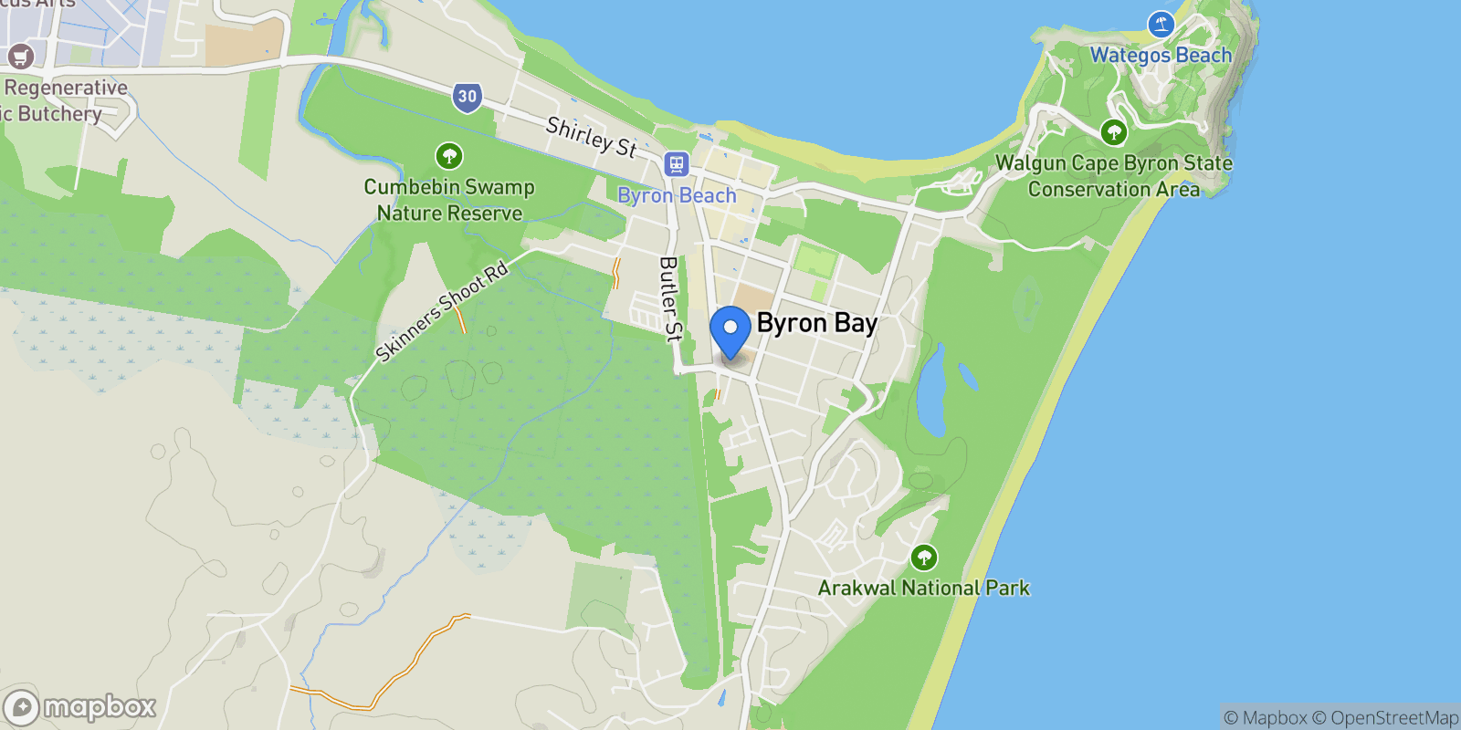 Map showing 1.04/137-139 Jonson Street, Byron Bay, NSW, Byron Bay, New South Wales, Australia.