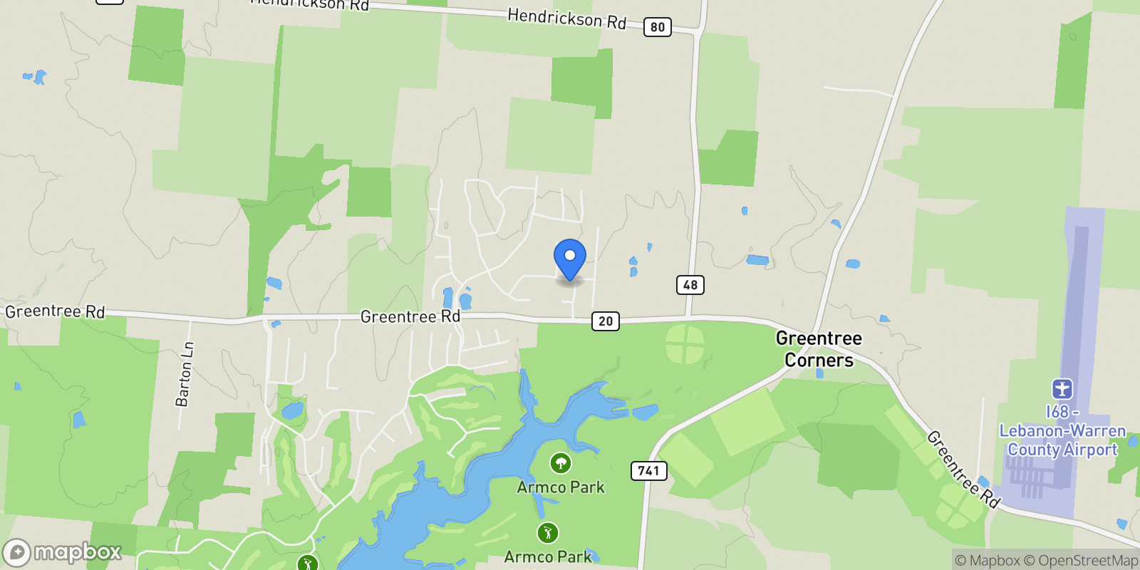Map showing 1731 Indian Grass Dr. , Turtle Creek Twp, OH 45036, Lebanon, Ohio, United States.