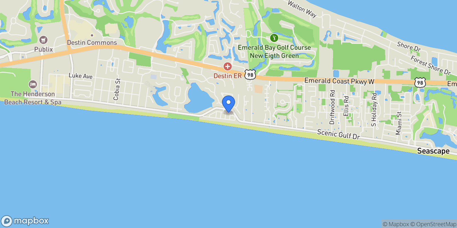 Map showing Destin, Florida, United States.