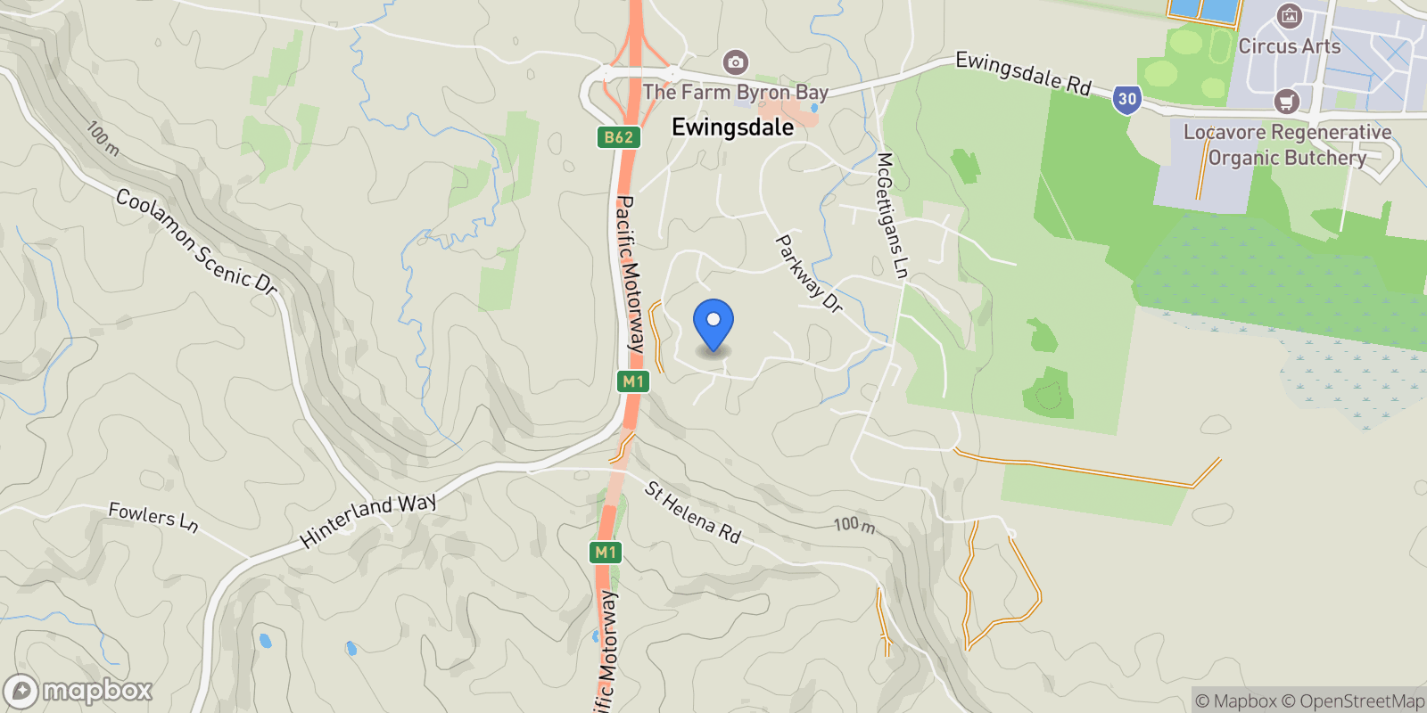 Map showing 5 Koala Close, Byron Bay, NSW, Ewingsdale, New South Wales, Australia.