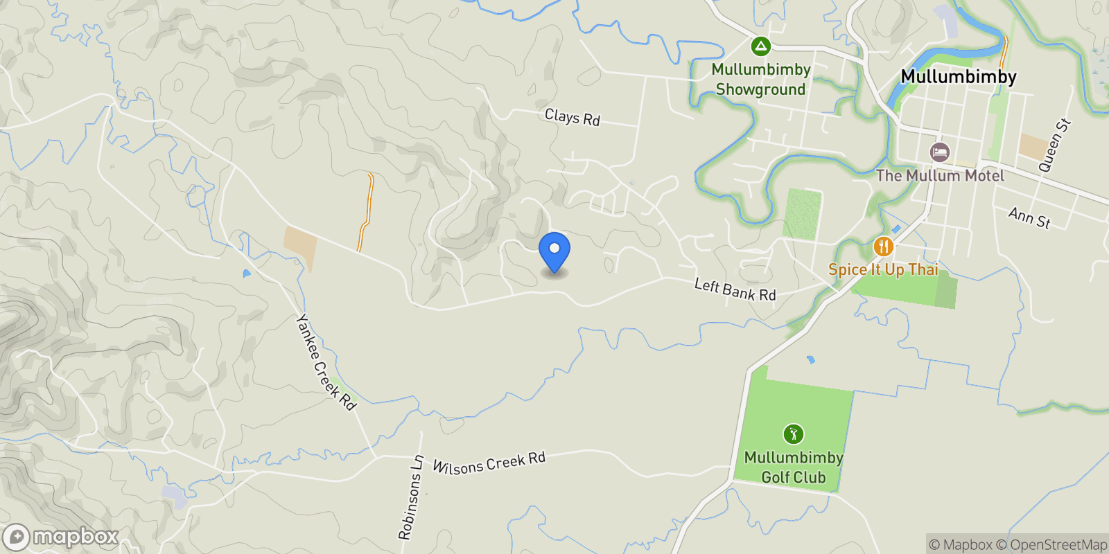 Map showing 60 Brushbox Drive, Byron Bay, NSW 2481, Mullumbimby Creek, New South Wales, Australia.