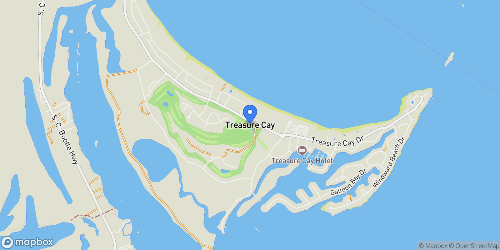 Map showing Trident House , Treasure Cay, NO, Treasure Cay, Central Abaco, The Bahamas.
