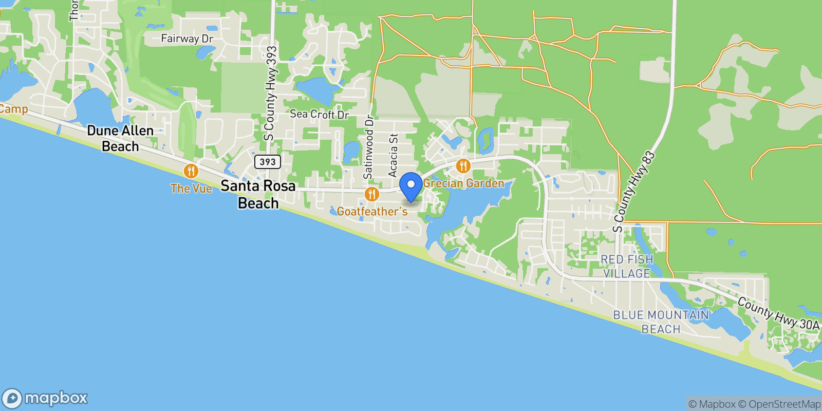Map showing Santa Rosa Beach, Florida, United States.