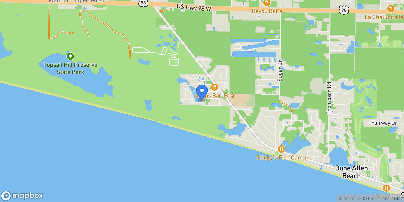 Map showing Santa Rosa Beach, Florida, United States.
