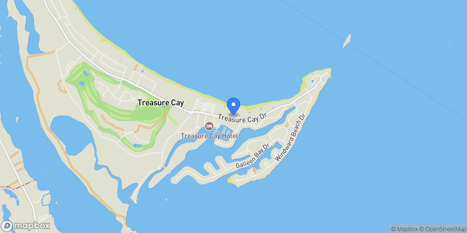 Map showing Bahama Beach Club 2082 , Treasure Cay, NO, Treasure Cay, Central Abaco, The Bahamas.