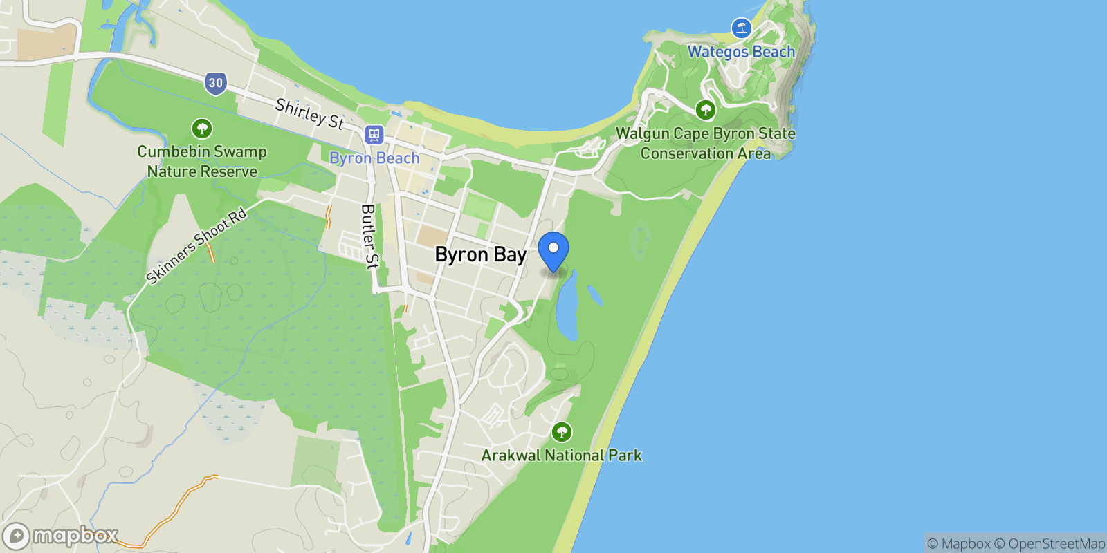 Map showing 4 Milne Street, Byron Bay, NSW 2481, Byron Bay, New South Wales, Australia.