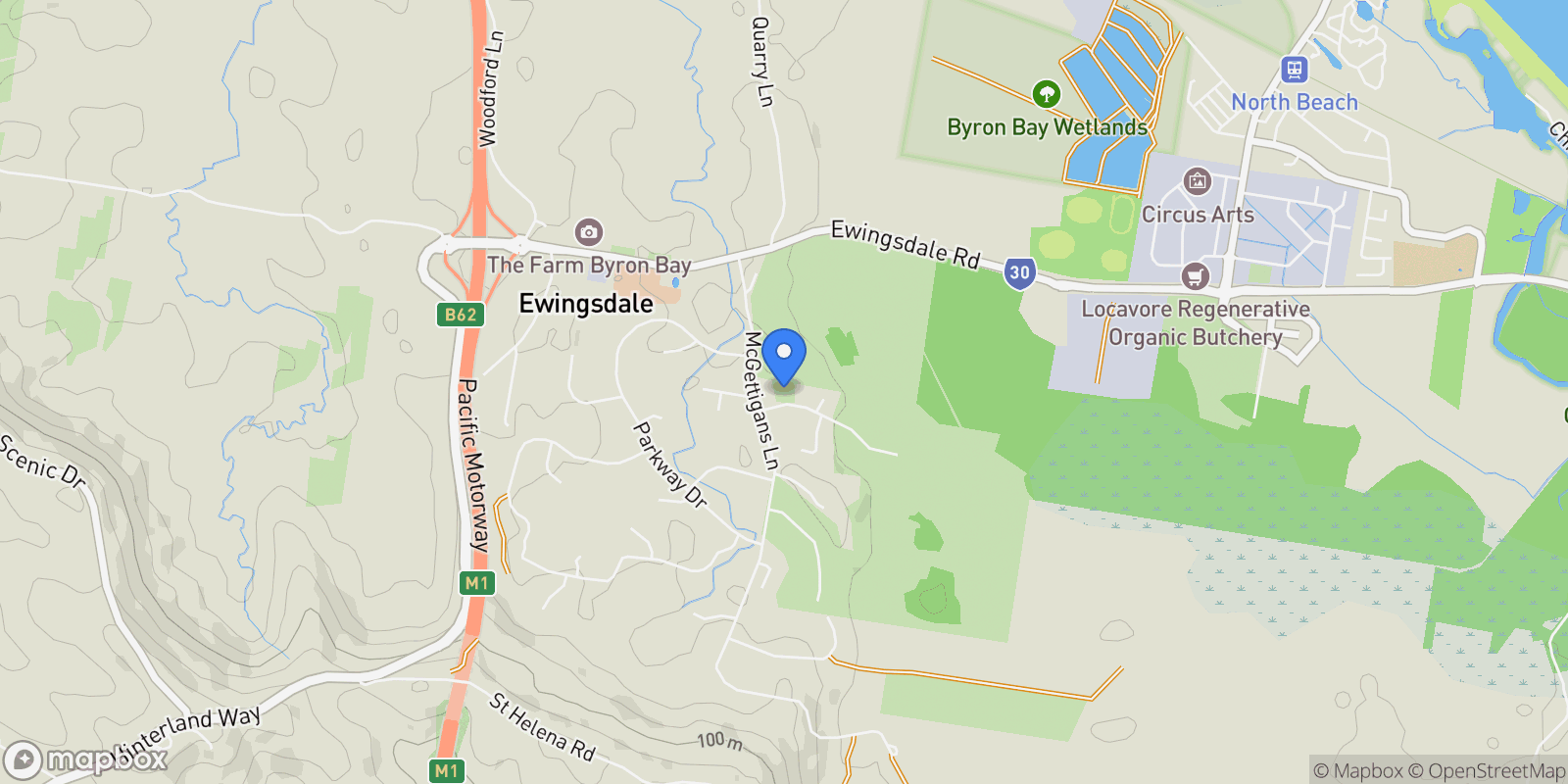 Map showing 11 Citriadora Drive, Byron Bay, NSW 2481, Ewingsdale, New South Wales, Australia.