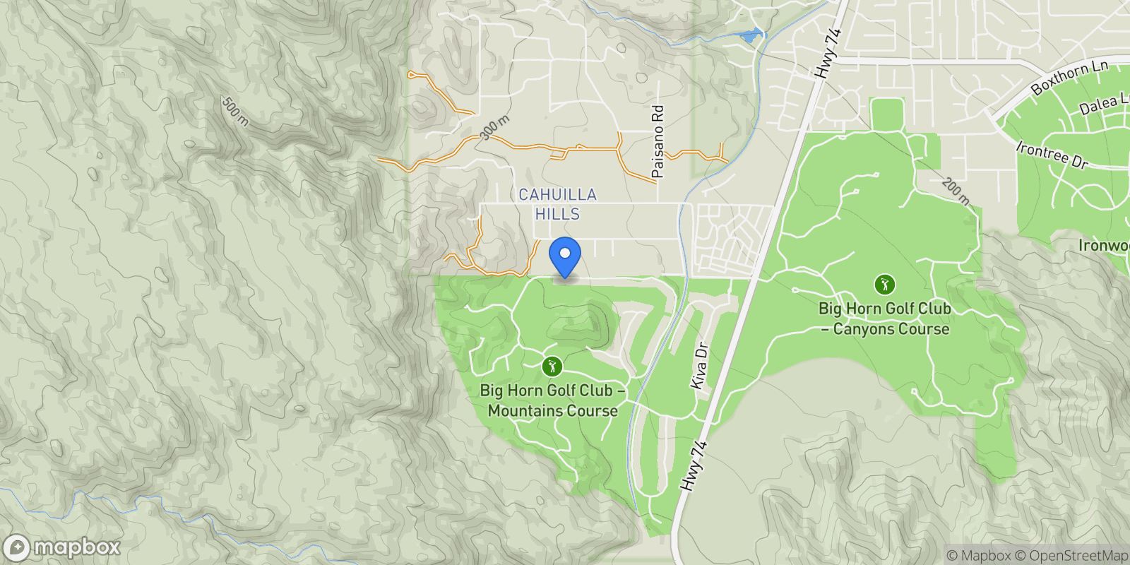 Map showing 312 Metate Place, Palm Desert, California, United States.