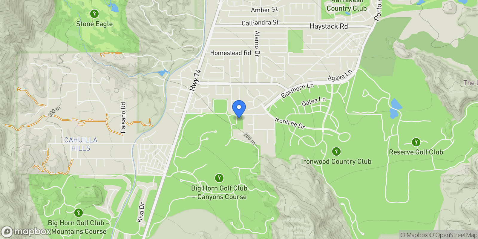 Map showing 810 Shadow Vista, Palm Desert, California, United States.