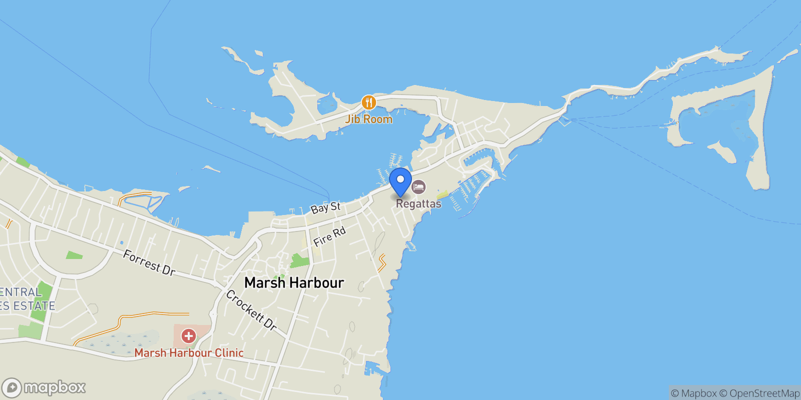 Map showing 36 Sunrise Bay , Marsh Harbour, CO, Marsh Harbour, Central Abaco, The Bahamas.