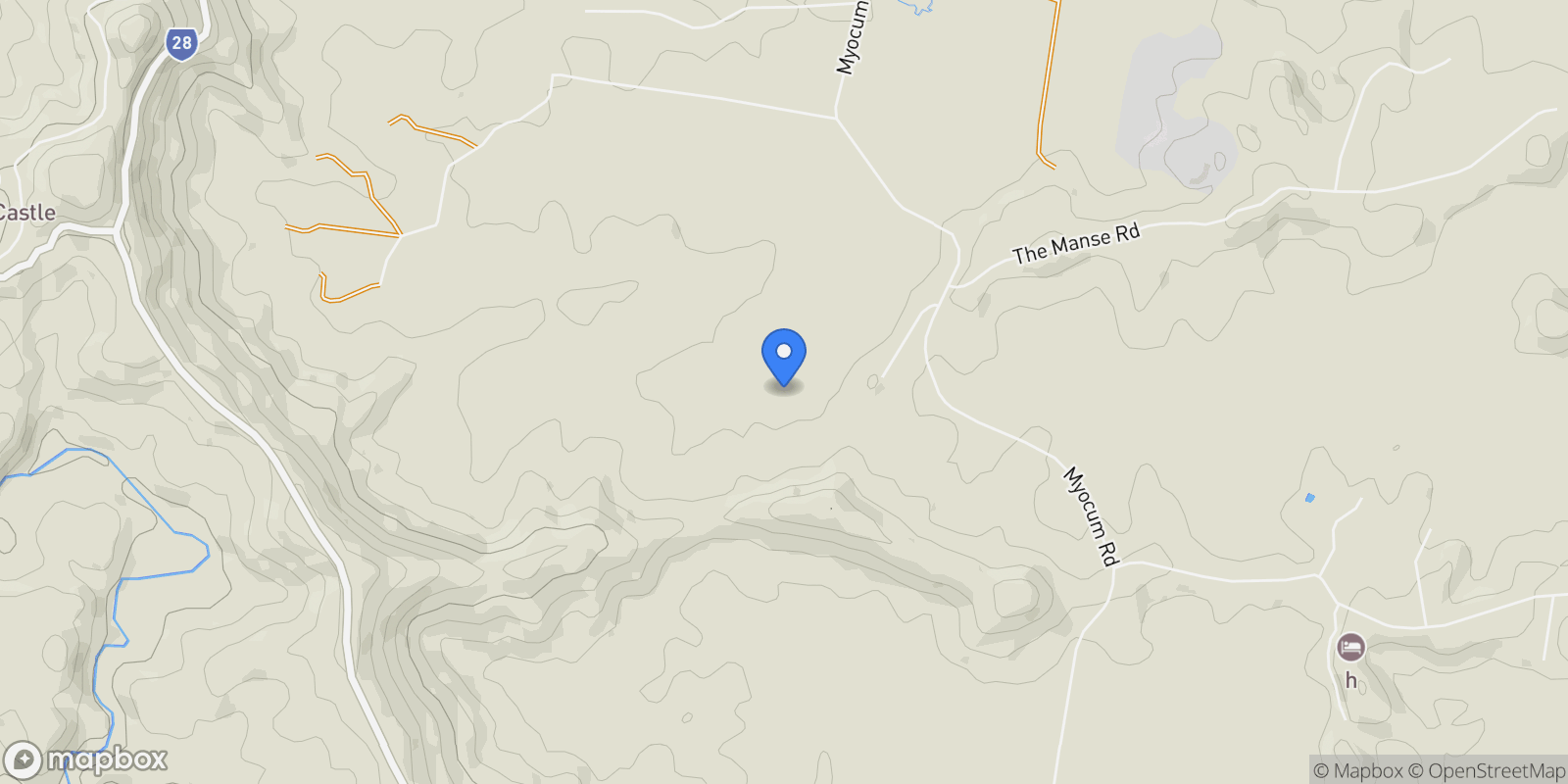 Map showing 48 Myocum Ridge Road, Byron Bay, NSW 2481, Myocum, New South Wales, Australia.