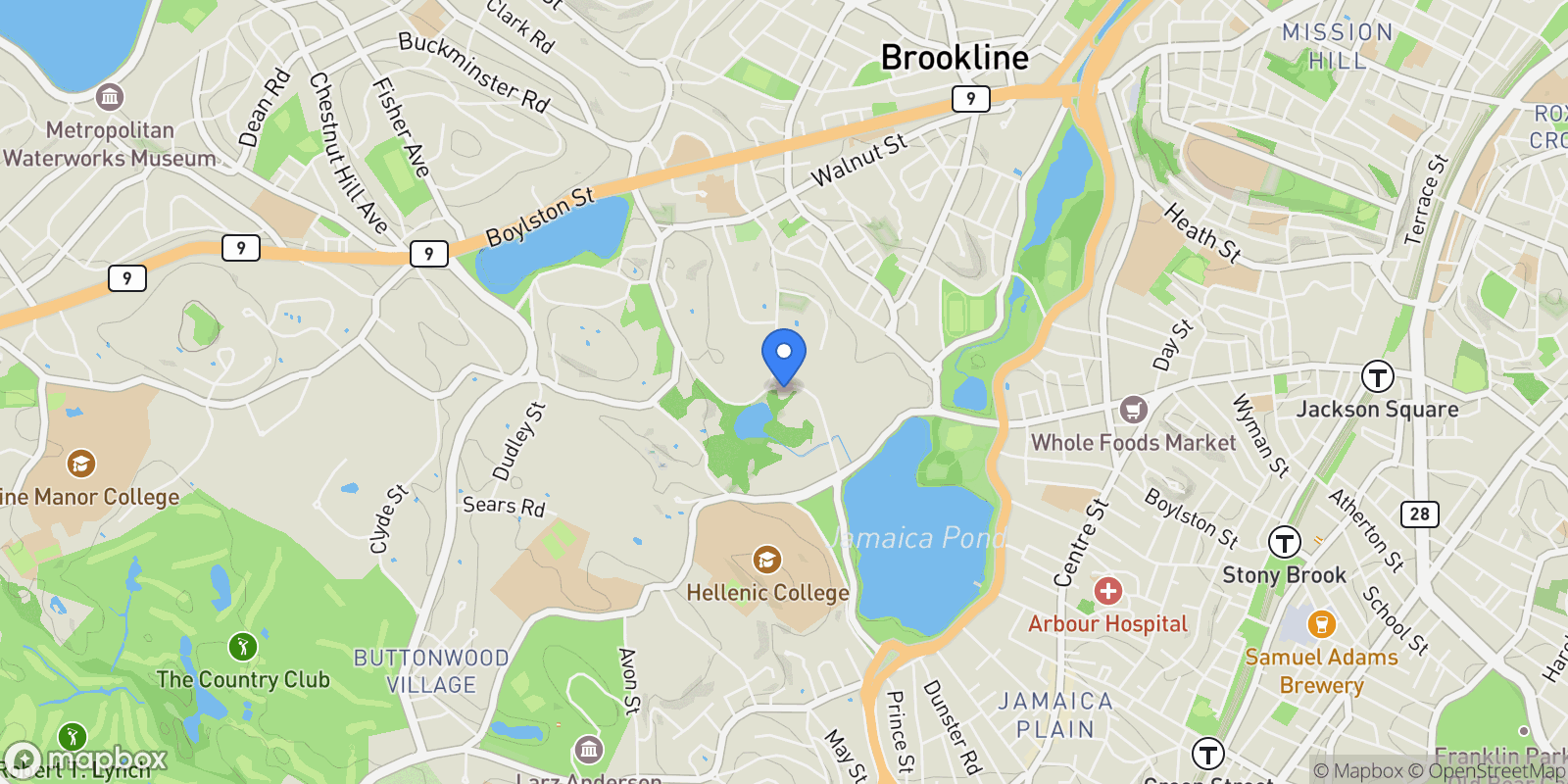 Map showing 21 Sargent Crossway, Brookline, MA 02445, Brookline, Massachusetts, United States.