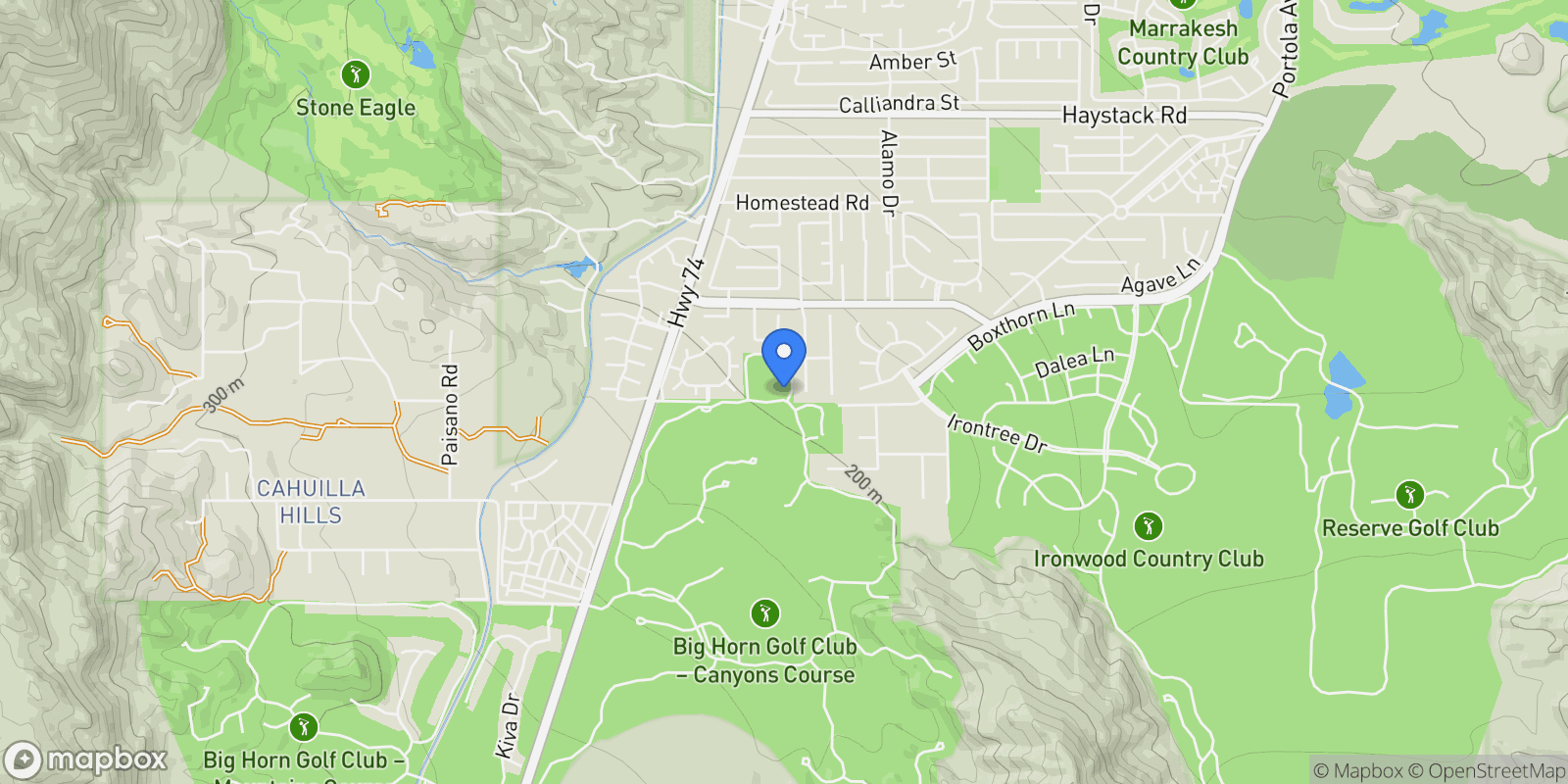 Map showing 1134 Lake Vista, Palm Desert, California, United States.