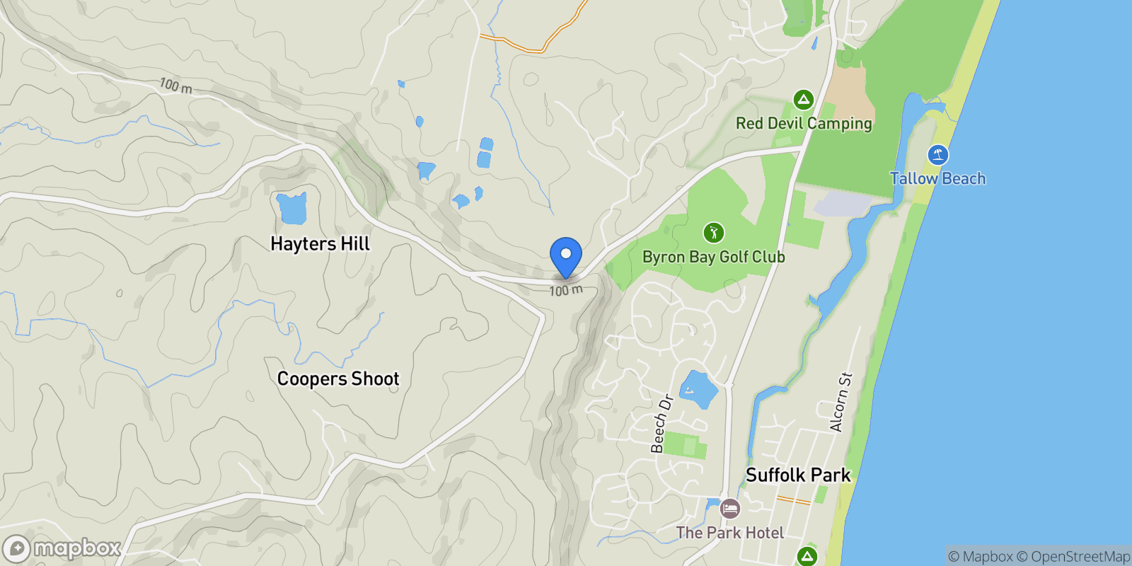 Map showing 352 Bangalow Road, Byron Bay, NSW 2481, Byron Bay, New South Wales, Australia.
