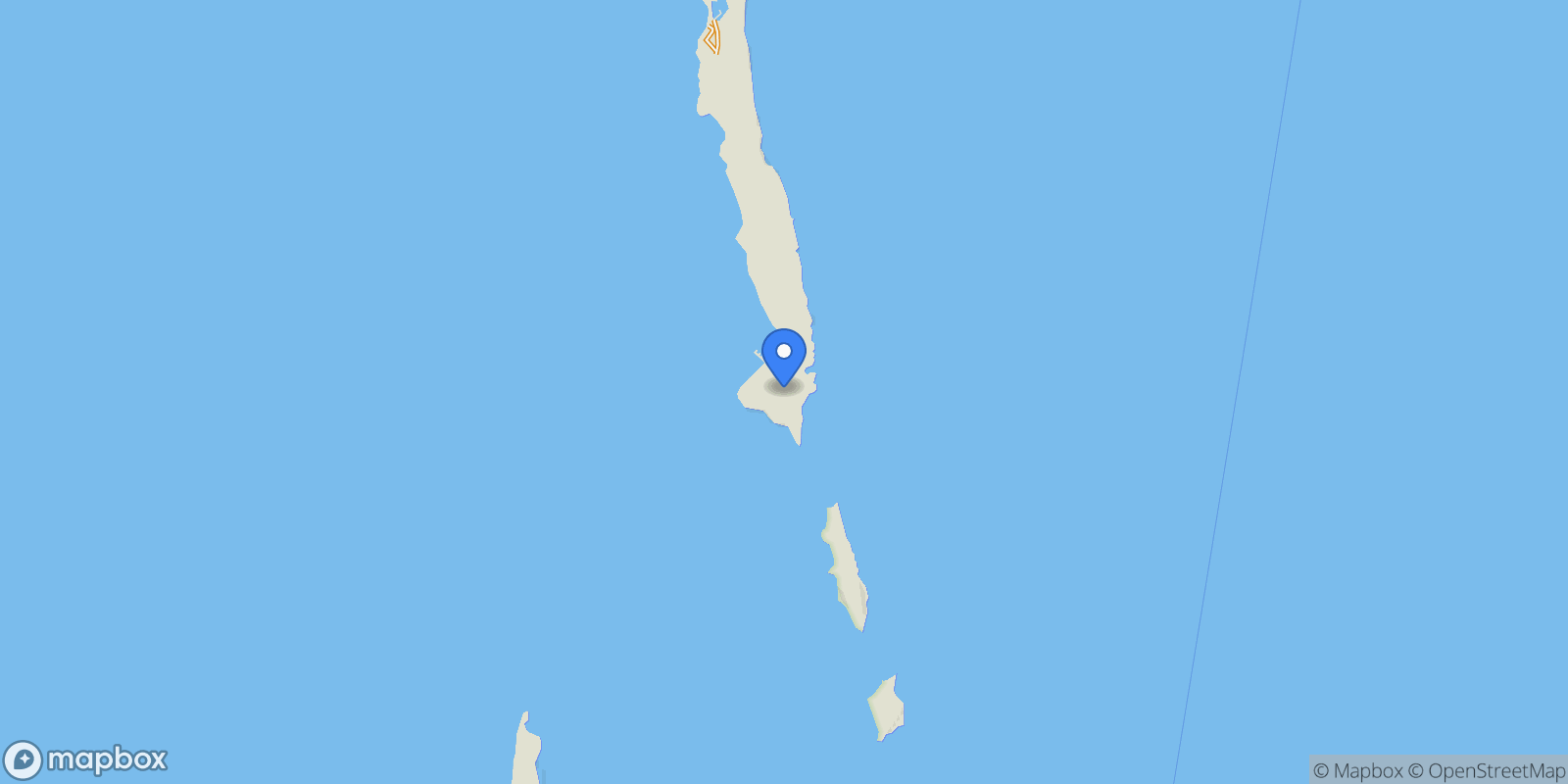 Map showing 21 Acres South End Tilloo , Tilloo Cay, Elbow Cay, Central Abaco, The Bahamas.