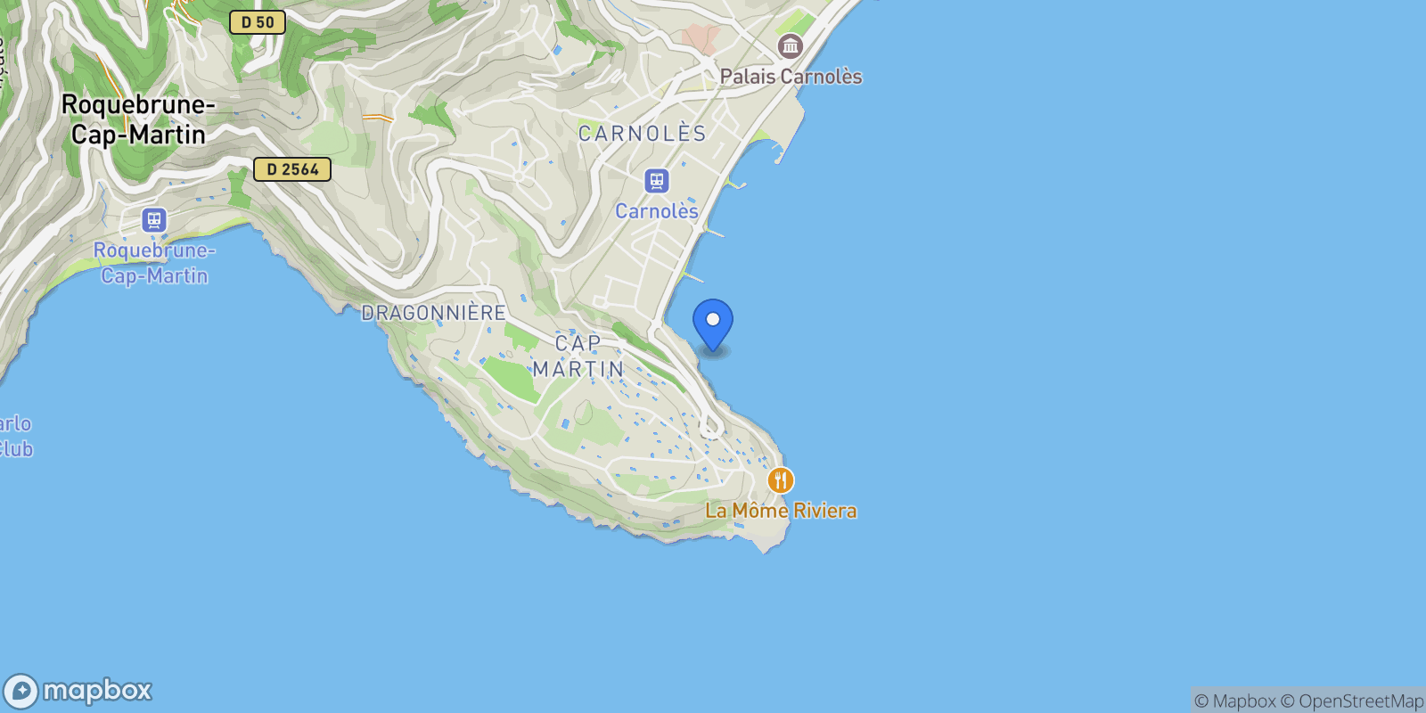 Map showing Roquebrune-Cap-Martin, Provence-Alpes-Côte d'Azur, France.