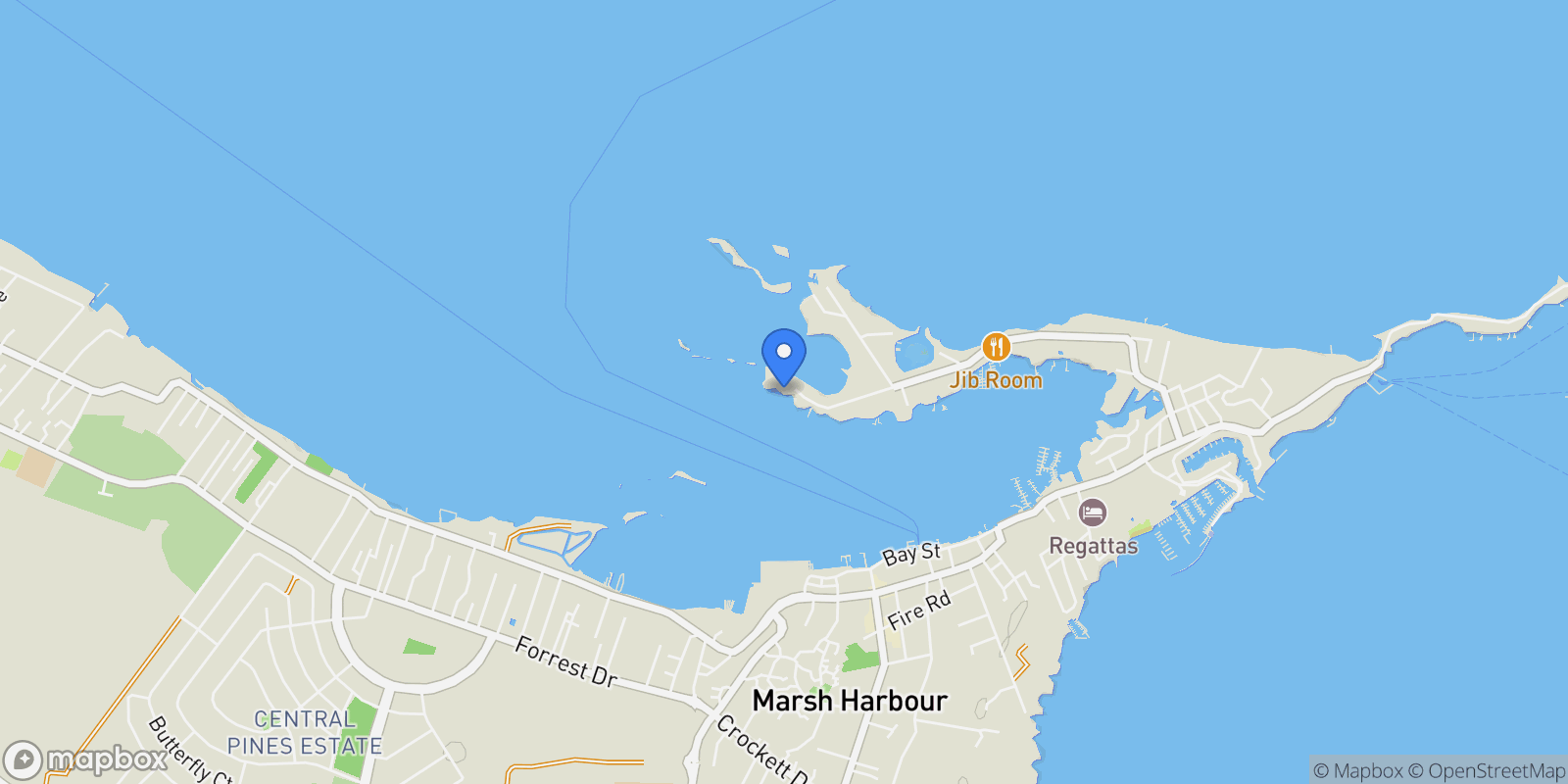 Map showing Batavia , Marsh Harbour, Marsh Harbour, Central Abaco, The Bahamas.