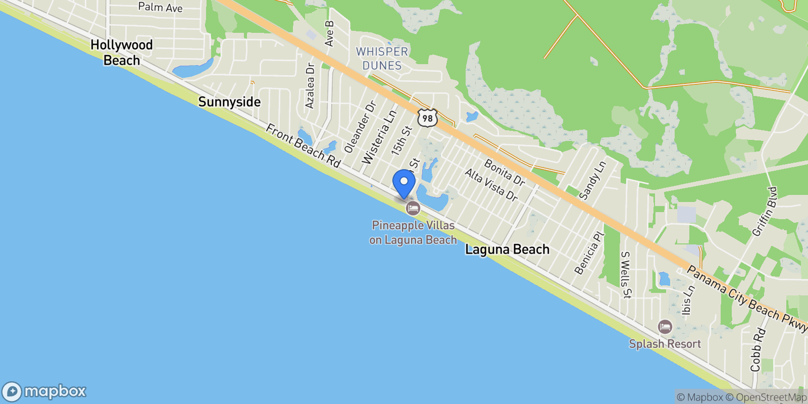 Map showing 19989 Front Beach Rd. #A, Rosemary Beach, Florida, United States.