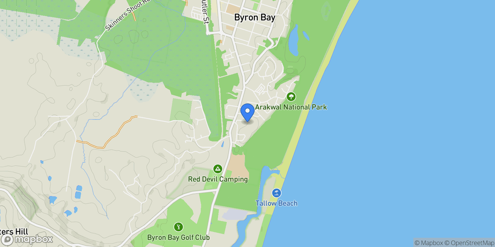 Map showing 2/16 Oodgeroo Gardens, Byron Bay, NSW 2481, Byron Bay, New South Wales, Australia.