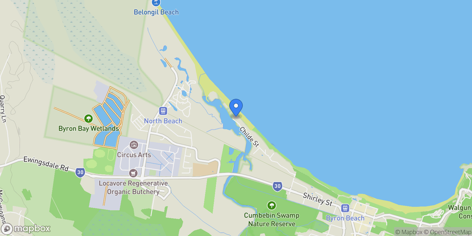 Map showing 6B Childe Street, Byron Bay, NSW, Byron Bay, New South Wales, Australia.
