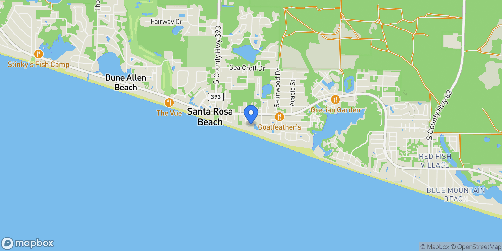 Map showing 100 S Spooky Lane 7A, Santa Rosa Beach, Florida, United States.