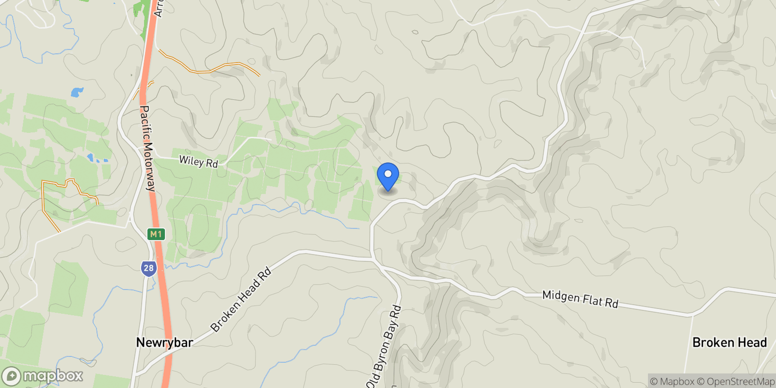 Map showing 292 Picadilly Hill Road, Byron Bay, NSW, Coopers Shoot, New South Wales, Australia.
