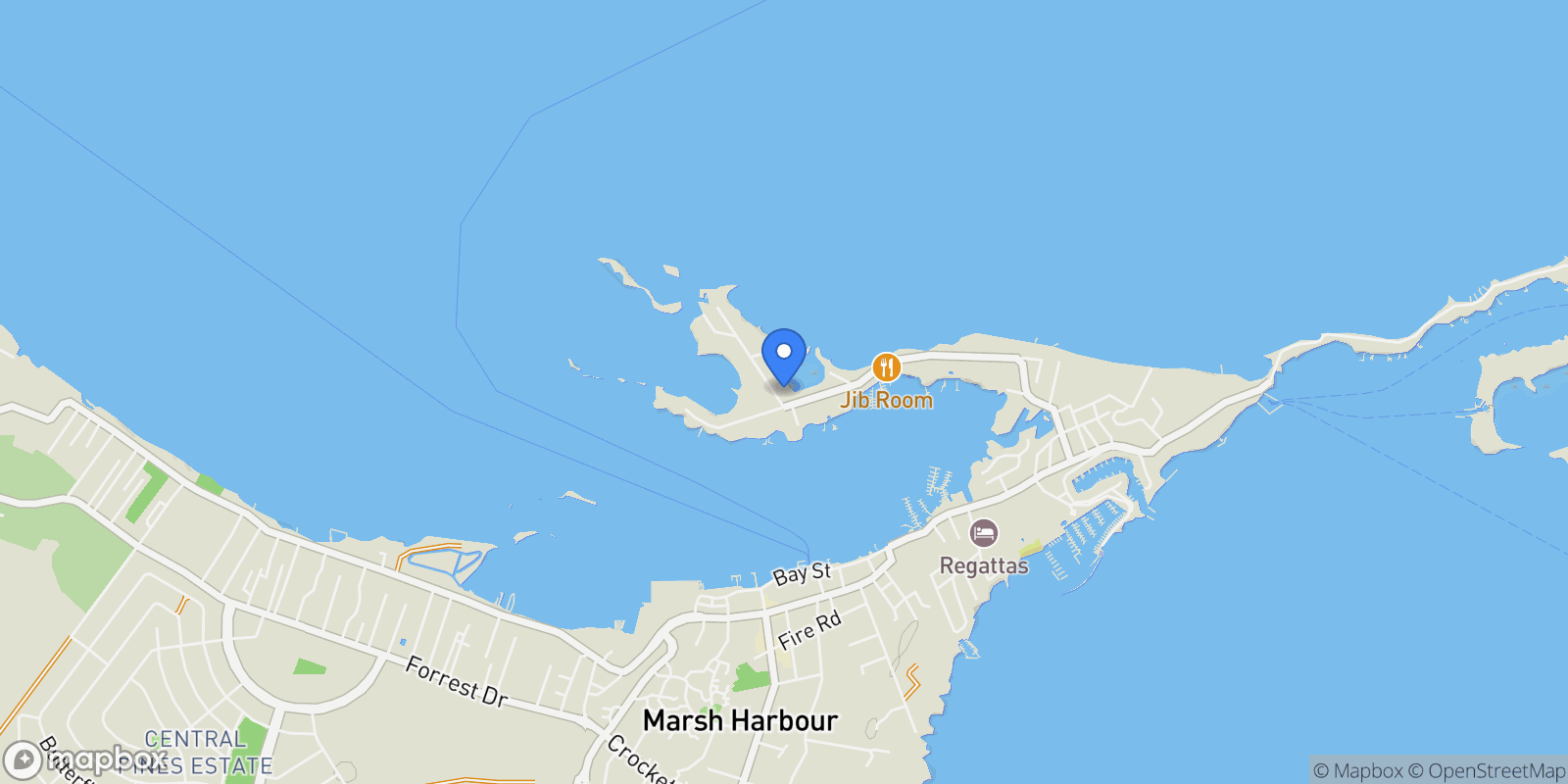 Map showing Russell House , Marsh Harbour, Marsh Harbour, Central Abaco, The Bahamas.