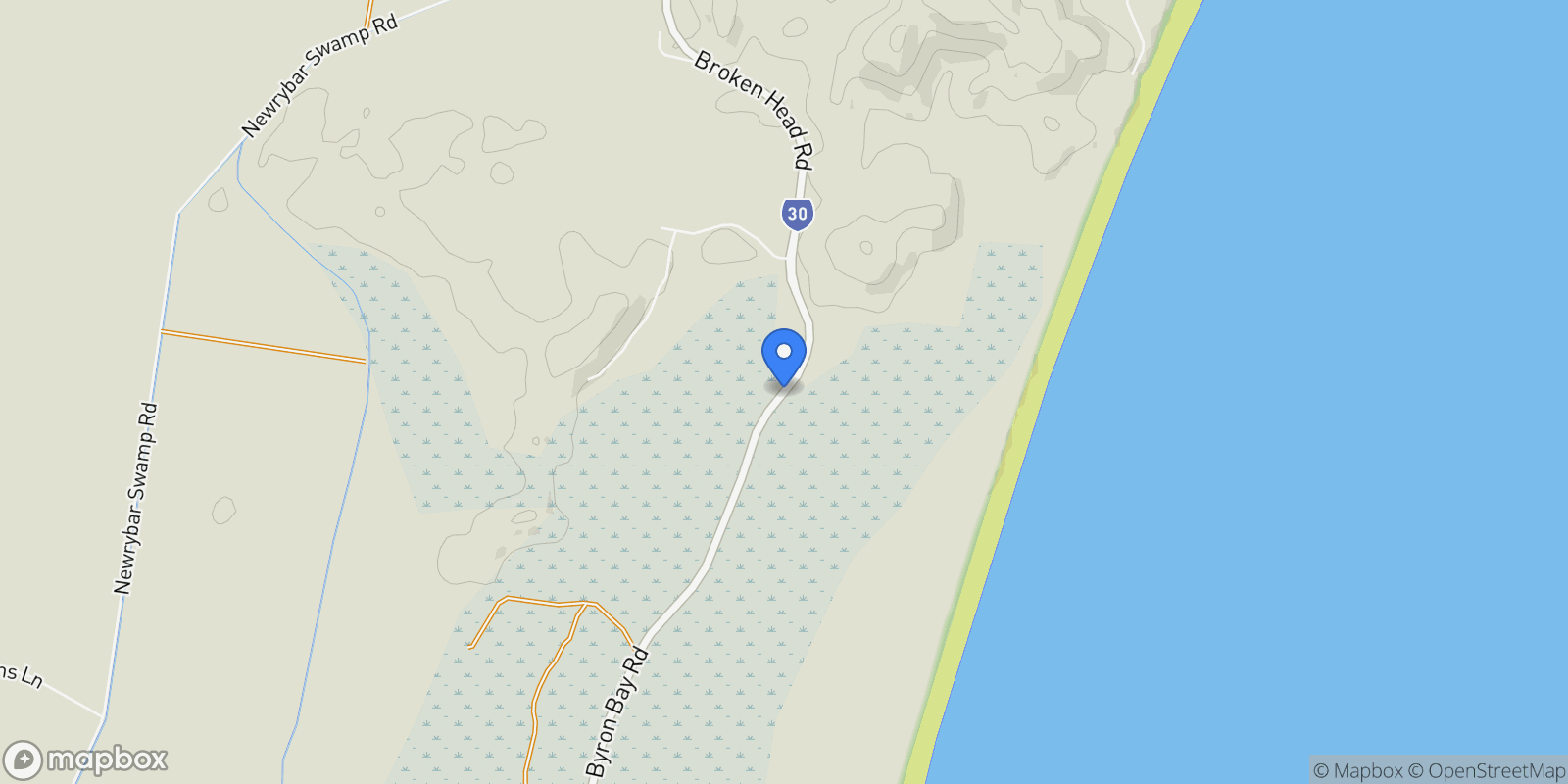 Map showing 714 Limpinwood Road, Byron Bay, NSW 2481, Broken Head, New South Wales, Australia.